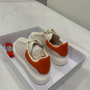 Alexander McQueen Cream and Orange Sneakers